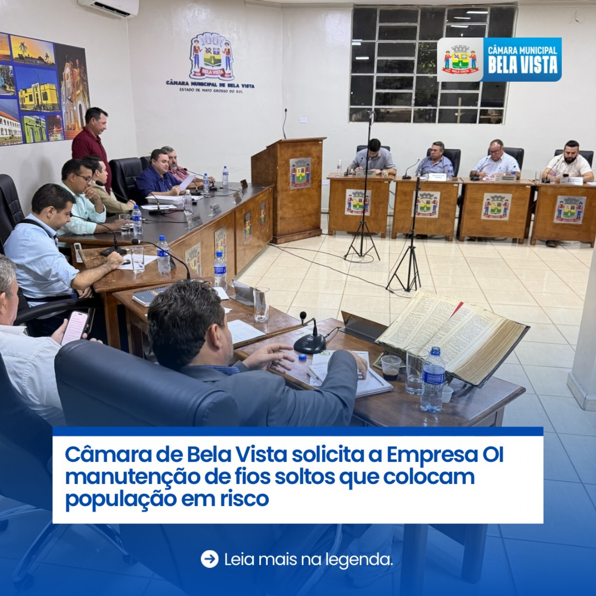 C&acirc;mara de Bela Vista solicita a Empresa OI manuten&ccedil;&atilde;o de fios soltos que colocam popula&ccedil;&atilde;o em risco